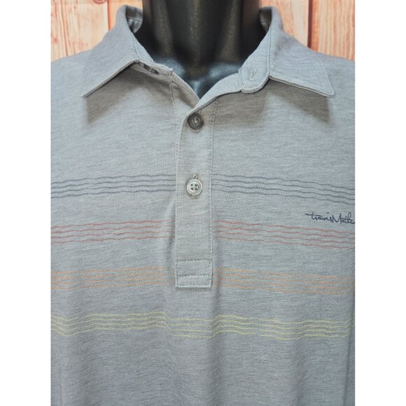Travis Mathew Mens Gray Polo Shirt Medium Pima Cotton Blend - Picture 3 of 9